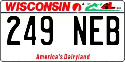 WI license plate 249NEB