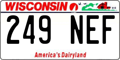 WI license plate 249NEF