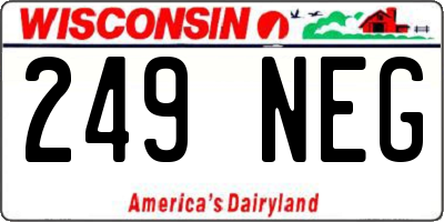 WI license plate 249NEG