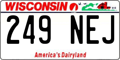 WI license plate 249NEJ
