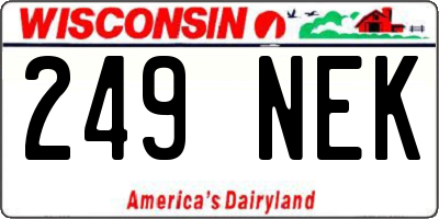 WI license plate 249NEK