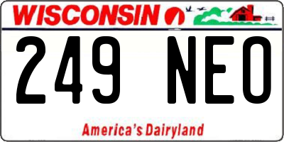WI license plate 249NEO