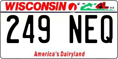 WI license plate 249NEQ
