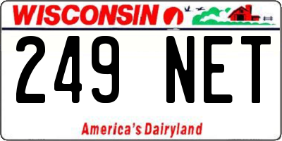 WI license plate 249NET