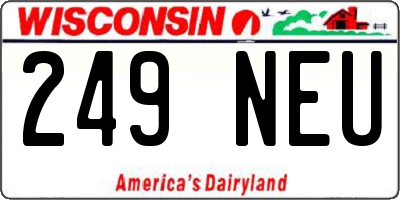 WI license plate 249NEU