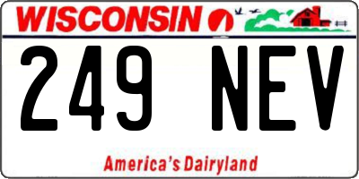 WI license plate 249NEV