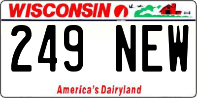 WI license plate 249NEW