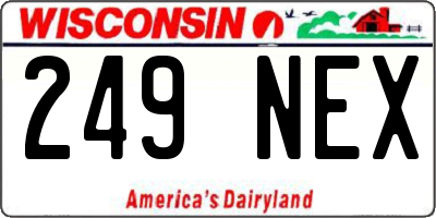 WI license plate 249NEX