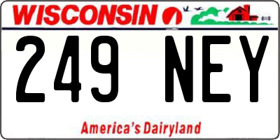 WI license plate 249NEY