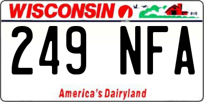 WI license plate 249NFA