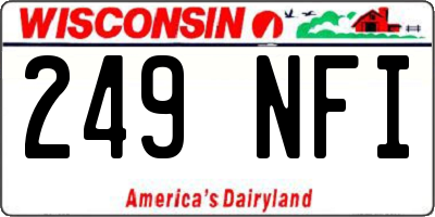 WI license plate 249NFI