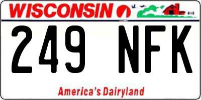 WI license plate 249NFK