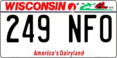 WI license plate 249NFO