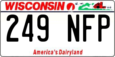 WI license plate 249NFP