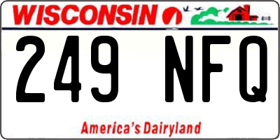 WI license plate 249NFQ