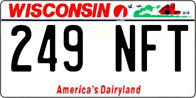 WI license plate 249NFT