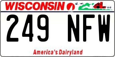 WI license plate 249NFW