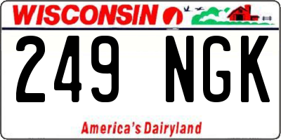 WI license plate 249NGK