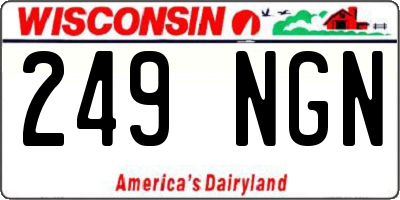 WI license plate 249NGN