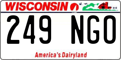 WI license plate 249NGO