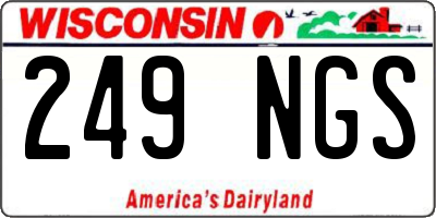 WI license plate 249NGS