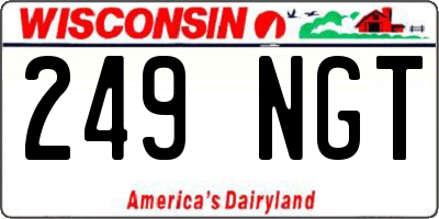 WI license plate 249NGT