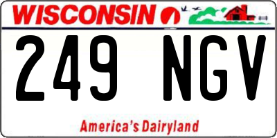 WI license plate 249NGV