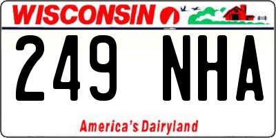 WI license plate 249NHA