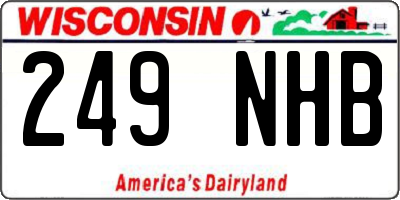 WI license plate 249NHB