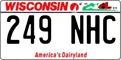 WI license plate 249NHC