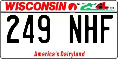 WI license plate 249NHF