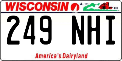 WI license plate 249NHI