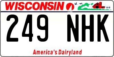 WI license plate 249NHK