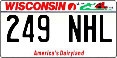 WI license plate 249NHL