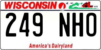 WI license plate 249NHO