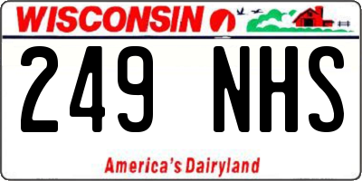 WI license plate 249NHS