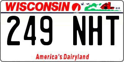 WI license plate 249NHT