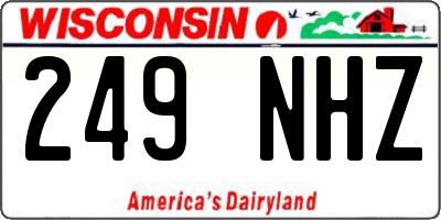 WI license plate 249NHZ