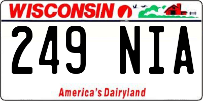 WI license plate 249NIA
