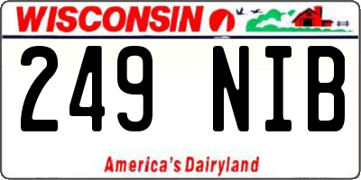 WI license plate 249NIB