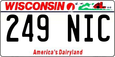 WI license plate 249NIC