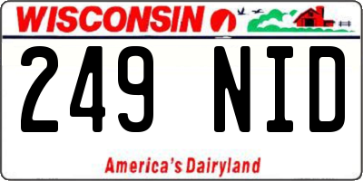 WI license plate 249NID