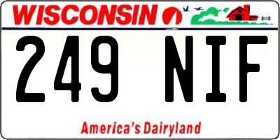 WI license plate 249NIF