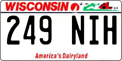 WI license plate 249NIH