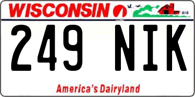 WI license plate 249NIK