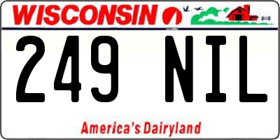 WI license plate 249NIL