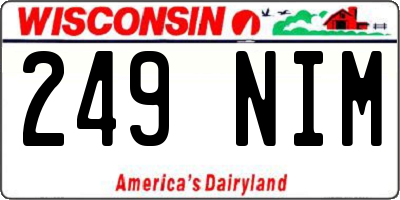 WI license plate 249NIM