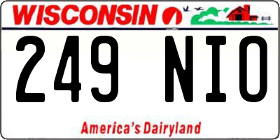 WI license plate 249NIO