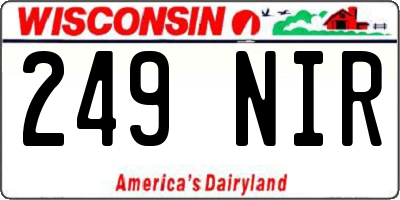 WI license plate 249NIR
