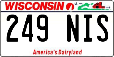 WI license plate 249NIS